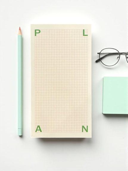 Tanıtım Masaüstü Planlayıcı | Kopar-At Kareli Not Kağıdı Not Defteri | 150 Yaprak, 90 gr Ivory Kağıt | Uzun Form Planlayıcı – 226x118 mm (Plan)