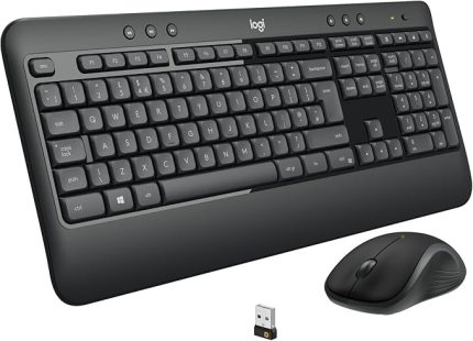 MK540 Kablosuz Klavye ve Mouse Seti, Unifying USB Alıcı, 10 m Kullanım Mesafesi, Sıvı Dökülmesine Dayanıklı, Ayarlanabilir Yükseklik, Siyah