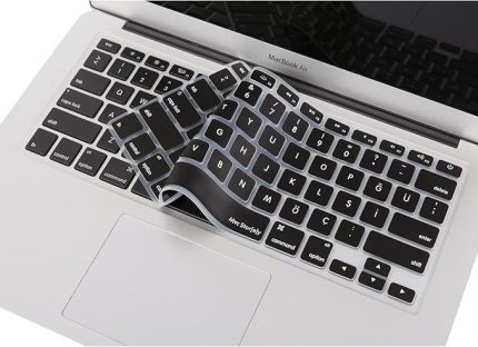 MacBook Silikon Klavye Kaplama Air Pro Eski USB li Modeller 2008-2017 Uyumlu Ultra İnce Koruyucu Film US Amerikan İngilizce-Dikdörtgen Enter-MacBook Us-To-Tr Klavye Siyah