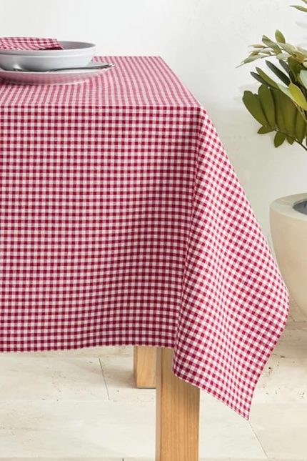 Masa Örtüsü Pamuk Sofra Bezi 160x160 (Kırmızı)