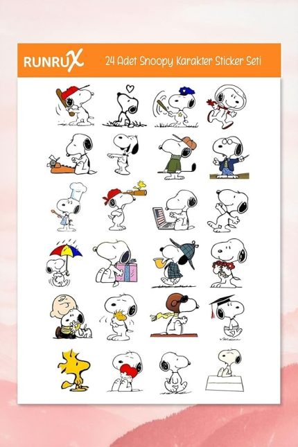 Major Selection Snoopy Karakter Temalı Etiket Seti - Ajanda, Defter, Laptop, Telefon, Scrapbook Sticker
