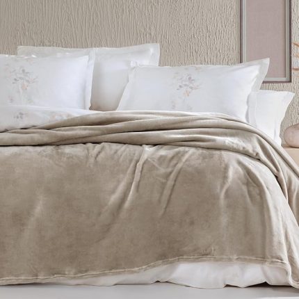 Olenna Tek Kişilik Wellsoft Battaniye Bej