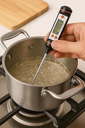 Mutfak Termometresi – 3 Saniyede Hızlı Okuma | Katlanabilir Çelik Prob, LCD Ekranlı Et, Şeker, Yağ, Su ve Barbekü Isı Ölçer - Görsel 4