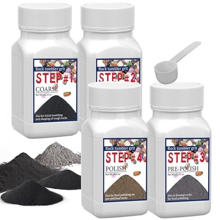 Tumbler Grit Set, Rock Tumbler Grit Polish Dolum - 4 Temel Adım Tumbling Media (Kaba/Orta Grit/Ön Cilalı/Son Cilalı), Kaya Bardak Seti 2.0 Her Kaya Parlatıcı Markası için