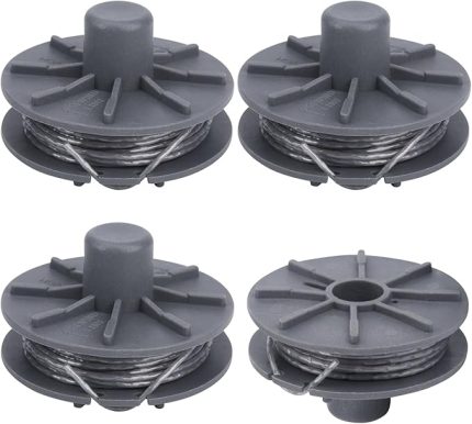 Çim biçme makinesi iplik makarası 5307-20 Gardena Art 9805, 9806, 9807,9808, 9809, 9827, 8846, 8847, 8848, 9870, 9872, 9874 için uygun yedek iplik makarası 6,1 m uzunluk Ø 1,6 mm (4 adet)