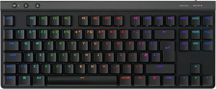 G G515 LIGHTSPEED TKL Düşük Profilli Kablosuz Oyun Klavyesi, LIGHTSYNC RGB, İnce Sayısal Tuş Takımsız Tasarım, PBT Tuş Kapakları, İngilizce Tuş Dizilimi, Siyah