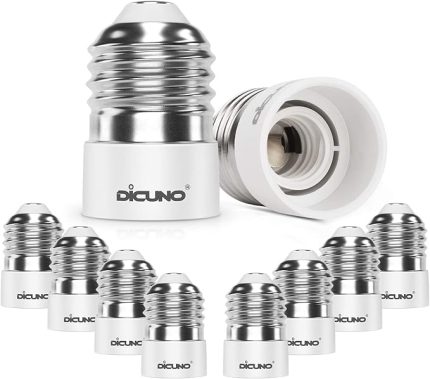 E27 E14 lamba duyu dönüştürücü, adaptör duyu büyük Edison dişli, E27 ila E14, ısıya dayanıklı, LED lamba, ampul ve CFL ampul için, 10'lu paket