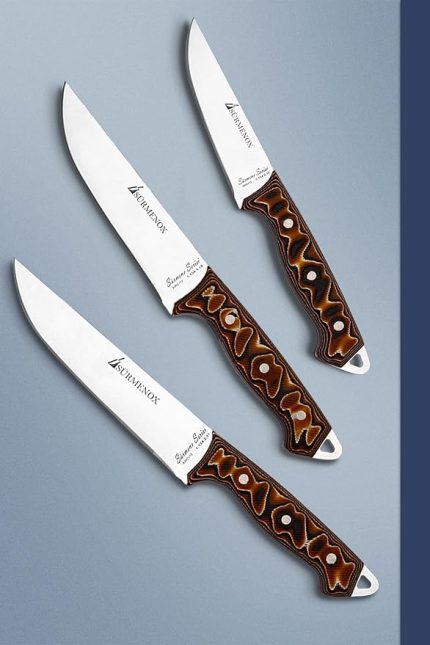 Serisi Mutfak Bıçak Seti Et Ekmek Tavuk Sebze Salata Bıçağı 3 Lü Set Kahverengi (MFT-320)