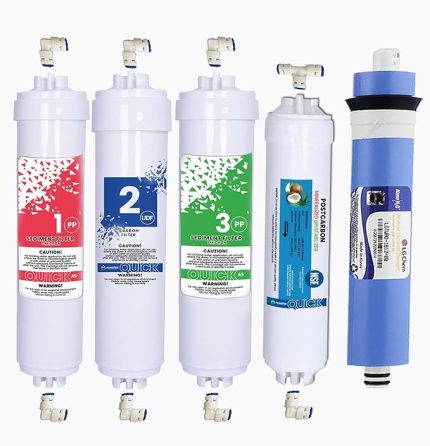 Aura Cebilon Plus Uyumlu 12 Inç Inline 5'li Membranlı Filtre Seti (Dirsek Hediyeli)