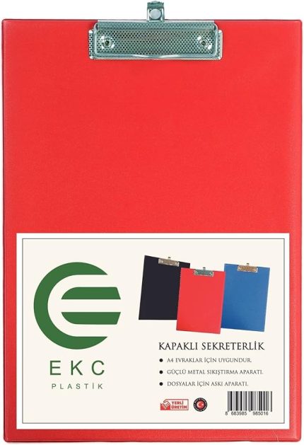 - A4 Kapaklı Sekreterlik Kırmızı, Bloknot Yazı Tablası, Clipboard