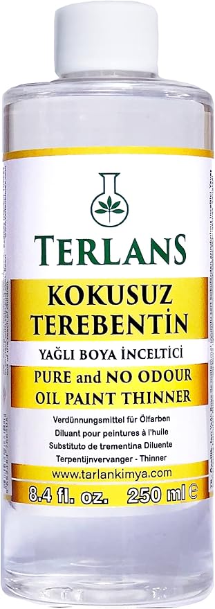 Kokusuz Terebentin 250 ml | Yağlı Boya İnceltici | Kokusuz, Düşük Uçuculu Profesyonel Resim Malzemesi ve Atölye Kullanımı için