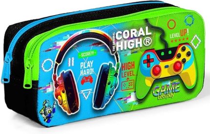 High Kulaklık Game İki Bölmeli Kalem Çantası - Erkek Çocuk