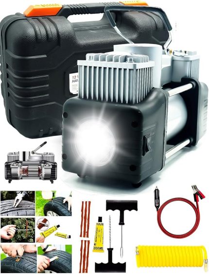 Çift Pistonlu 12 V 150 Psi Dakikada 85 Lt Araç Araba Lastik Bot Şişirme Kompresörü