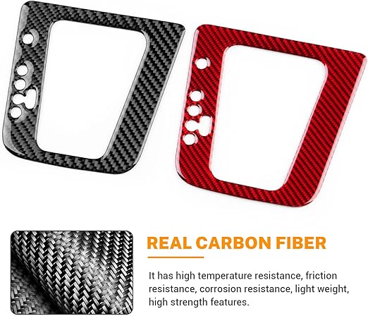 Seat Ibiza 2009 – 2014 için aksesuar karbon fiber araç kontrol paneli kaplaması şanzıman çerçevesi vites paneli iç mekan dekoratif araba parçaları hediye (otomatik şanzıman, siyah) - Görsel 2