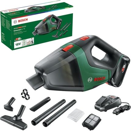 akülü elektrikli süpürge UniversalVac 18 (2,5 Ah akü, 18 Volt sistem, kartonda), Yeşil