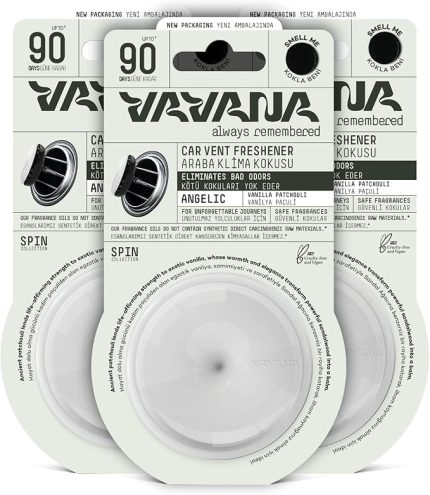 Spin Araba Klima Kokusu - Profesyonel Otomobil Kokusu | BPA & Sıvı İçermez | 90 Gün Etkili 3'lü Set (ANGELIC)