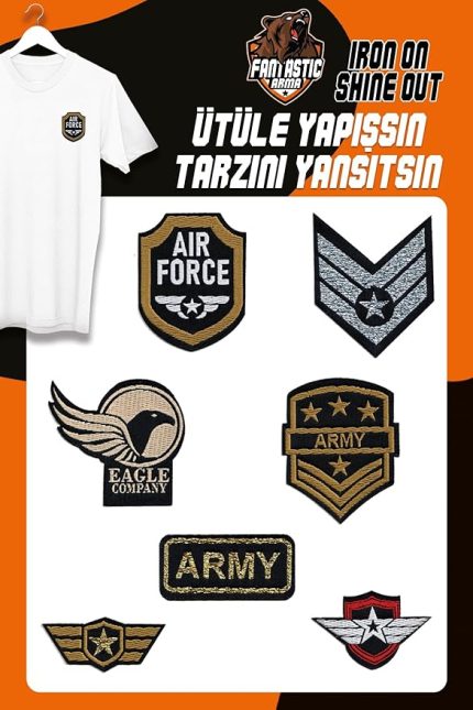 Ile Yapışan Dokuma Arma Seti Patch Yama Asker/army, Air Force Modeli