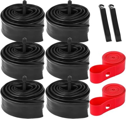 adet bisiklet iç lastiği, 26 inç araç sibopu, 26 x 1,95/2,0/2,1/2,125 inç MTB lastik, 26 inç, 2 lastik kolu ve 2 koruma kayışı, 32 mm Schrader valf, dağ bisikleti için