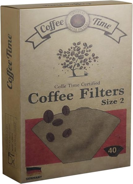 Time Sertifikalı Filtre Kahve Kağıdı Coffee Filters 1/2 2 Numara 40'lı Paket
