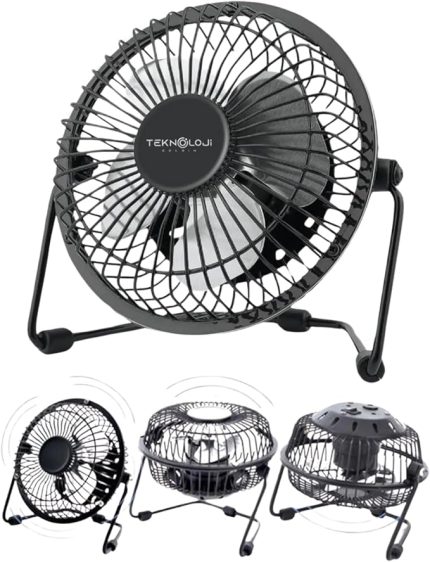 Fan Metal Vantilatör Usb Ile Çalışan Soğutucu Siyah
