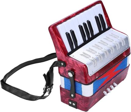 tuşlu 8 Baspiyano Selüloit Akordeon, Akordeon, yeni başlayanlar için yetişkinler için akordeon, 4 renk yanda ayarlanabilir taşlı taşınabilir koncertina akordeon,