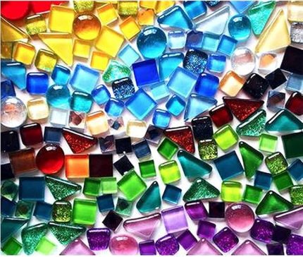 200 g renkli, yapıştırma, kristal mozaik fayans, el işi için küçük mini mozaik fayanslar, banyo, mutfak, ev dekorasyonu, kendin yap sanat projeleri (Mix Color Serisi)