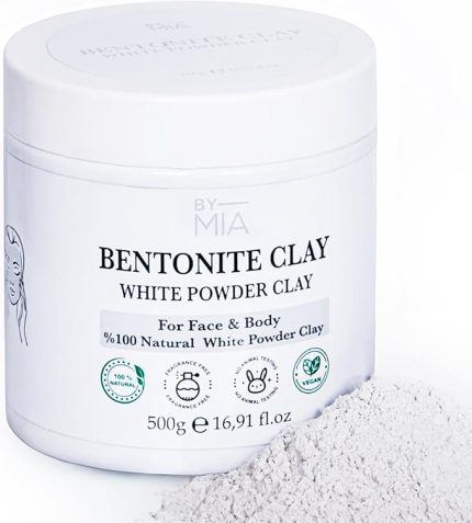 MIA Yüz ve Vücut Bentonit Kili%100 Natural Doğal Beyaz Toz Kil 500 gr
