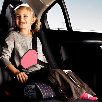Plus Çocuk Emniyet Kemeri Düzenleyici Oto Emniyet Kemeri Tutucu Emniyet Kemer Tutucu Kılıf (Pembe)
