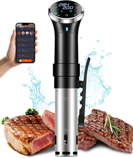Vide Makinesi, 1100 Watt Hassas Sous Vide Pişirici, Daldırma Sirkülatörleri, APP ile Sous Vide Hassas Makinesi (WiFi), Büyük Dokunmatik Ekran, sous vide makinesi Doğru Sıcaklık ve Zaman Kontrolü