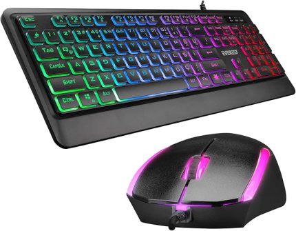 KM-R59 FORZA PLUS Siyah Usb Rainbow Backlight Q Klavye + 1200 dpi Mouse Set