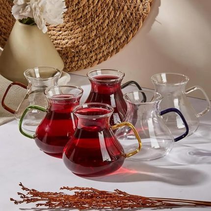 Ehl-i Keyf Luster Renkli 6'lı Çay Bardağı Seti 200 ml