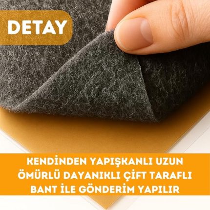 Kendinden Yapışkanlı Torpido Kaplaması Keçe Oto Kapı Bagaj Dayanıklı Uzun Ömürlü Araç Kaplama 3mm (Antrasit, 100 x 100)