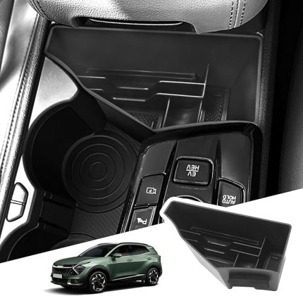 Kia Sportage NQ5 2022-2025 için orta konsol saklama kutusu (otomatik şanzıman), kaymaz paspaslı düzenleyici, orta kol dayanağı, konsol kabuğu kolçaklar, araç kol dayama koyma yeri aksesuarı