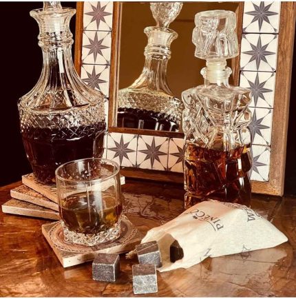 9 Adet Viski Soğutma Taşı Seti Viski Taşı Kesesi Doğal Granit Premium Hediyelik Soğutucu Taş, Pinecone, 2 X 2