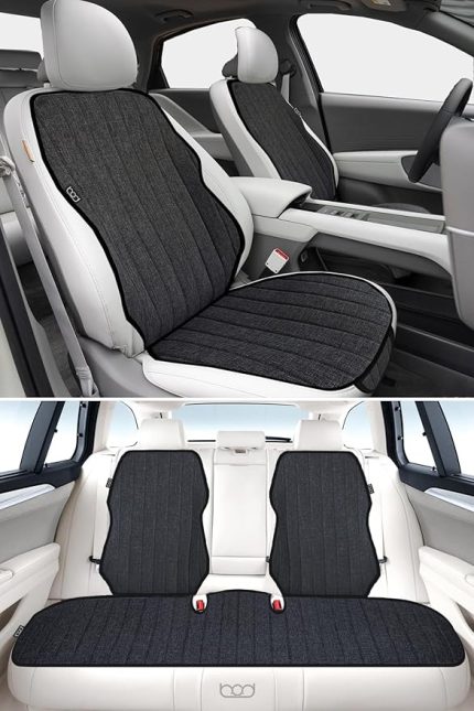 Nysa Serisi Keten Oto Koltuk Koruyucu Minder Ön Arka Set Siyah