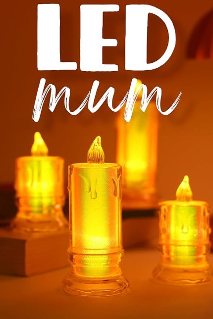 ADET Led Mum Simli Tipi Pil Dahil Dumansız Alev Ledli Yapay Dekoratif Mum Işığı PT421-23