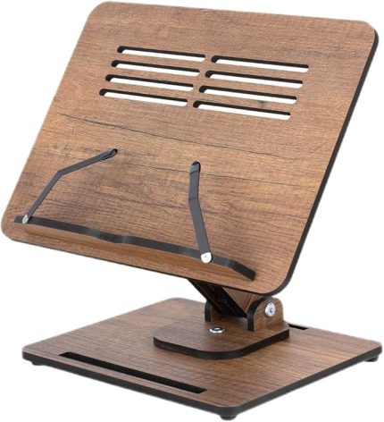 Wood - DYKOS Yükseklik Ayarlanabilir Katlanabilir 360º Dönebilen Kitap Okuma ve Laptop Standı