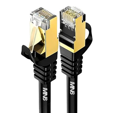 M109f Cat7 Kablo 3 Metre/10gbps-50 Mikron Altın Kaplama/STP/Cat7 Ethernet Kablosu (M109 CAT7, SIYAH, 3 METRE)