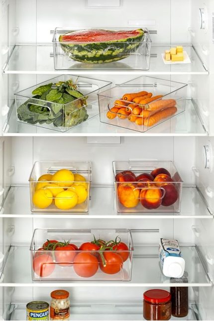 Kırılmaz Ultra Dayanıklı Buzdolabı Düzenleyici Organizer Kutu Şeffaf - 28x19x9cm