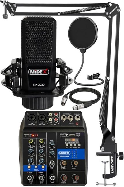 MX-2020 Solo Mix Condenser Mikrofon ve Kayıt Mixer Seti