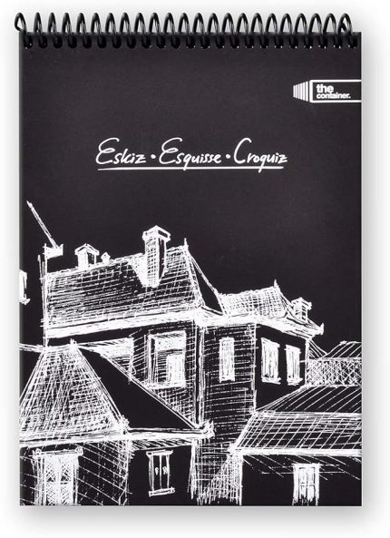 Color Container Siyah Esguisse A4 50yp Çizim Defteri Siyah Kağıt - Eskiz