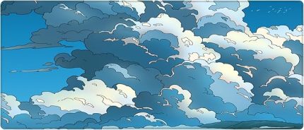 Gaming Mouse Pad 70x30 Mouse Pad XL Büyük Oyuncu Mouse Pad Speed Bulut Mousepad (Blue Cloud, 70x30 cm (3mm kalınlık))