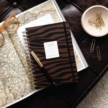Spiralli Süresiz Planlayıcı Ajanda Kahverengi Zebra- 15x21