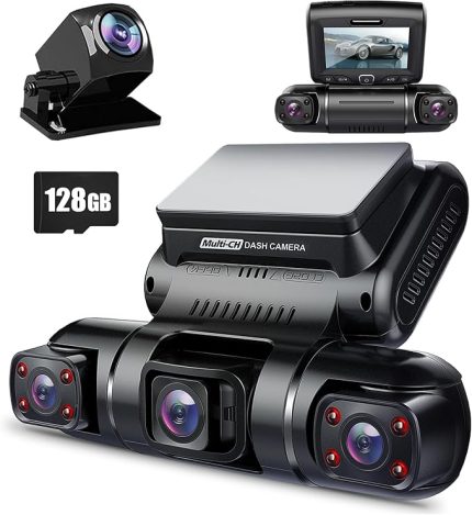 Dash Cam, 4 Kanallı Kamera FHD 1080Px4, Ön, Sol, Sağ ve Arka, Ön ve Arka İç, Dahili GPS WiFi, 256 GB Max, Ücretsiz 128 GB Kart, D90-4CH