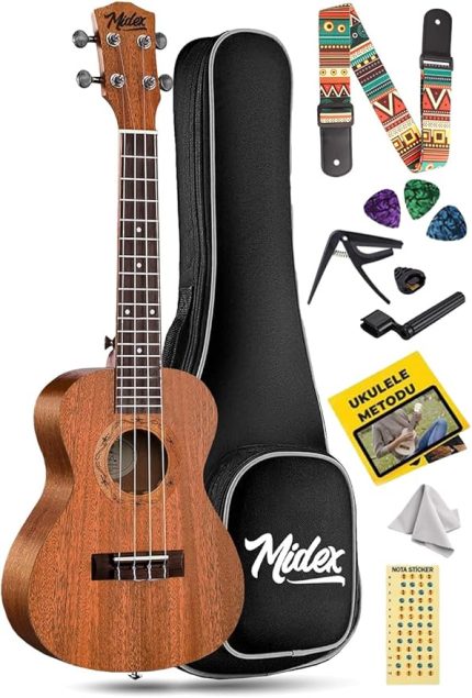 TN-26M Set Maun Tenör Ukulele (Softcase Capo Metod Nota Sticker Askı Pena)
