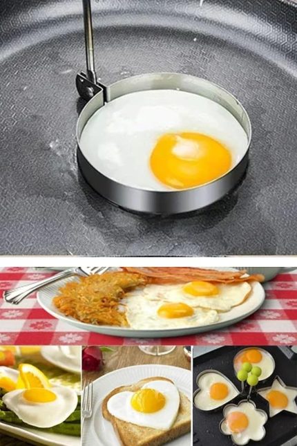 Daire Şeklinde Metal Omlet Yumurta Ve Krep Kalıbı, Dayanıklı Mutfak Aksesuarı