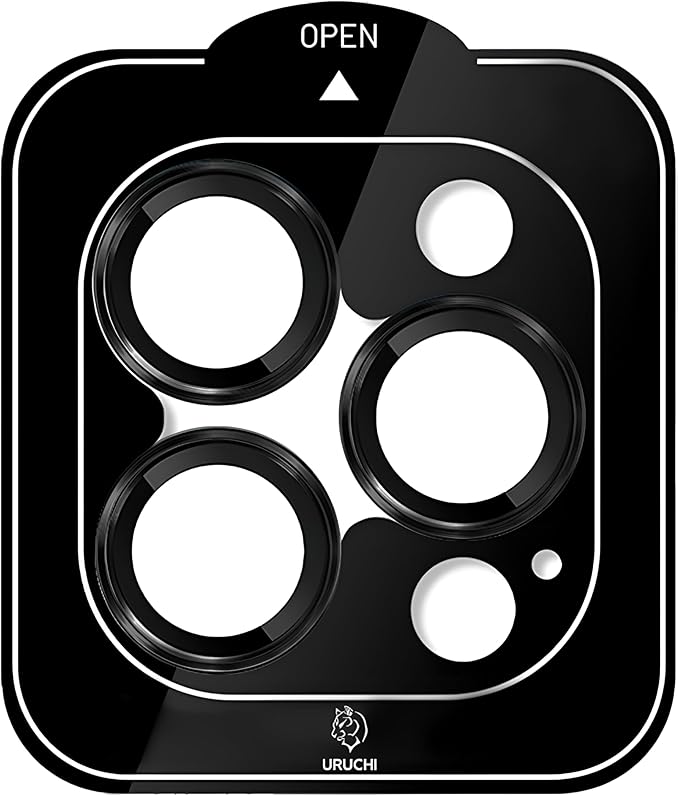 iPhone 11 Pro / 11 Pro Max iPhone Kamera Lens Koruyucu, Safir, Kolay Kurulum, Alüminyum Alaşım Çerçeveli 9H Sertliğinde Cam Lens, Siyah