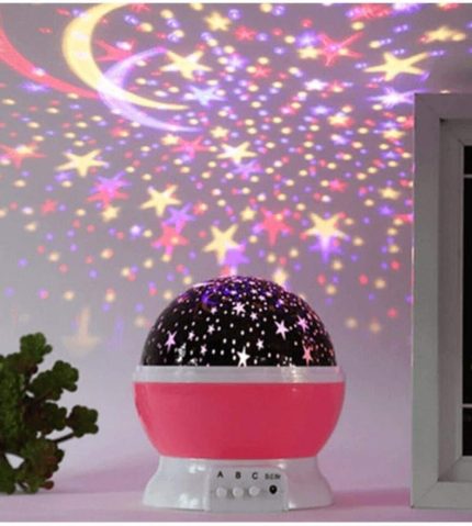 Renkli Ve Dönen Star Master Projeksiyon Gece Lambası Pembe