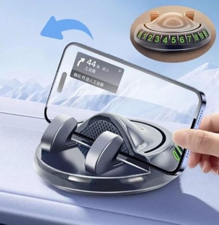 360 Derece Dönebilen Araç İçi Park Numaratörü Şık ve Modern Tasarım Kaymaz Yapışkanlı Oto Numaratör Telefon Standlı Park Plakası