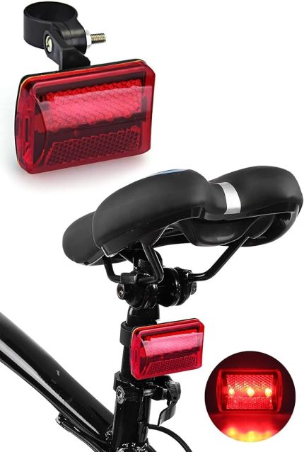 Tekli Arka Işık Pilli 300 Lümen 3 MOD Flaşörlü Bisiklet Arka Farı LED Işık Kırmızı 4445